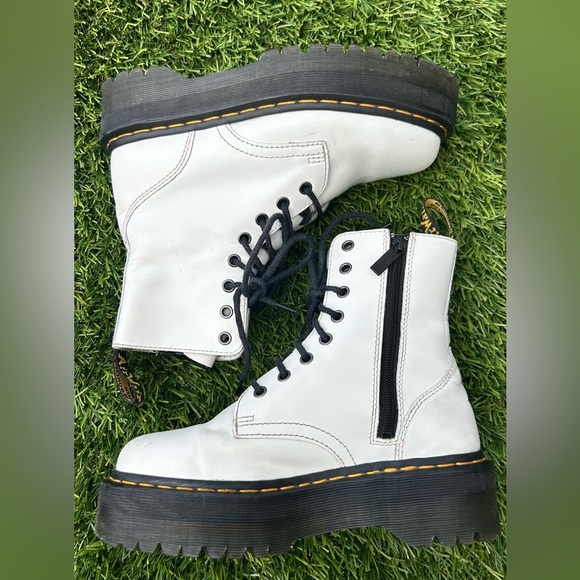 Dr. Martens White Air Wair Jadon Polished Smooth Boot SZ 7 - Picture 8 of 14